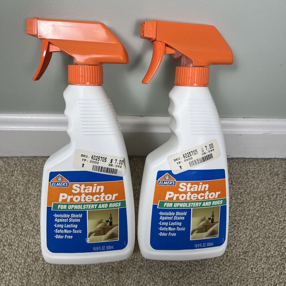 2 VTG NOS Elmer’s Stain Protector Spray Upholstery Rugs‎ 16.9oz Non Toxic USA